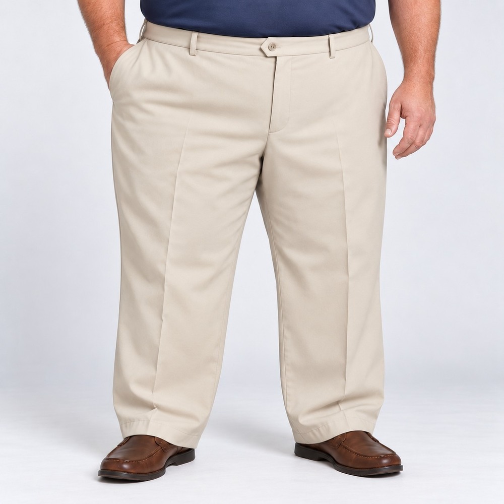 Roundtree & Yorke TravelSmart Khaki Pants Men's 54x30 Big Quiet Luxury Dadcore